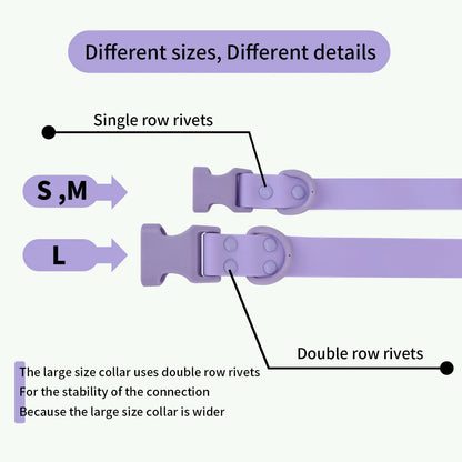 Cp442--Waterproof PVC Pet Dog Collar, anti Fouling and Waterproof Lightweight Collar, Use Double Row Rivets for Large Sizes