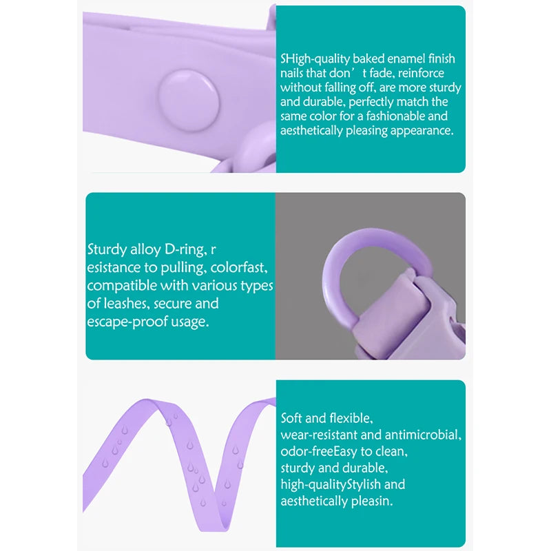 Cp442--Waterproof PVC Pet Dog Collar, anti Fouling and Waterproof Lightweight Collar, Use Double Row Rivets for Large Sizes