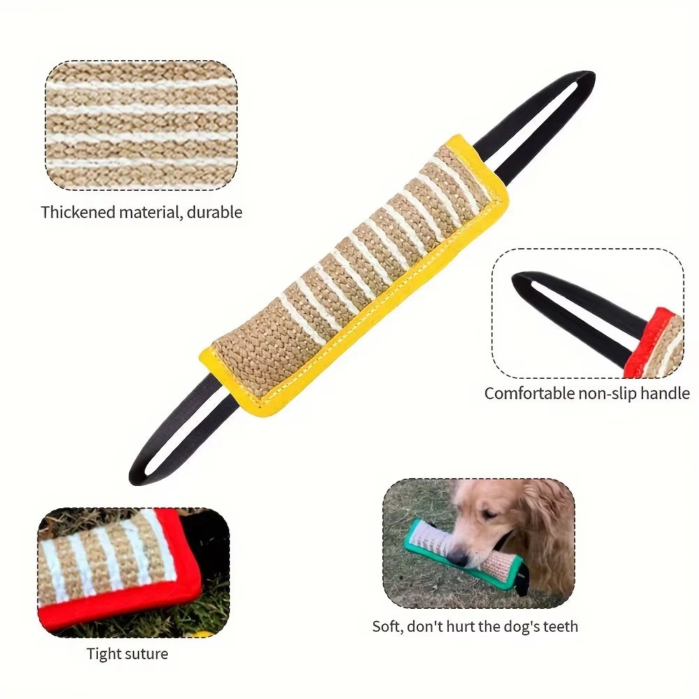1Pc Durable Jute Dog Chew Toy - Bite-Resistant Teething Stick for Puppies & Adult Dogs, Natural Pet Dental Health Care Pet Toys