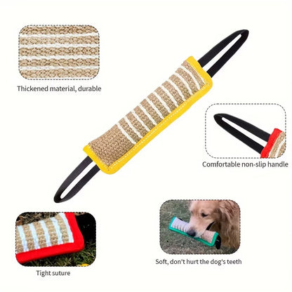 1Pc Durable Jute Dog Chew Toy - Bite-Resistant Teething Stick for Puppies & Adult Dogs, Natural Pet Dental Health Care Pet Toys