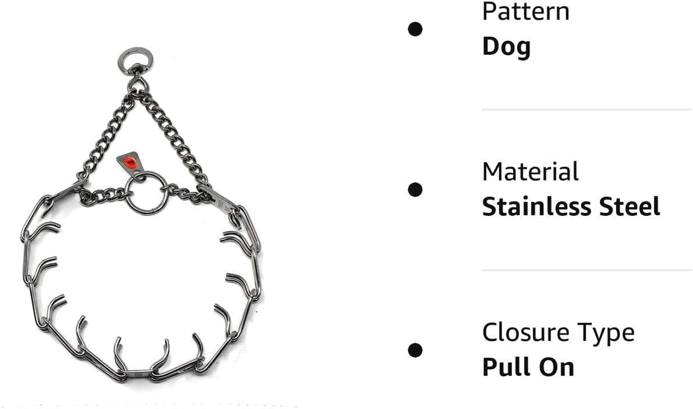 Stainless Steel Prong Dog Training Collar with Swivel Ultra-Plus Pet Pinch Collar No-Pull Collar for Dogs Made in Germany 4Mm X 25In Large