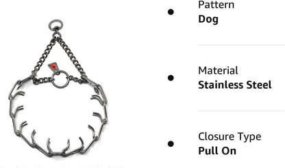 Stainless Steel Prong Dog Training Collar with Swivel Ultra-Plus Pet Pinch Collar No-Pull Collar for Dogs Made in Germany 4Mm X 25In Large
