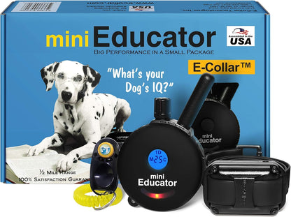 - ET-300 Black - Ecollar Dog Training Collar with Remote Control - 1/2 Mile Range, Waterproof, Rechargeable, 100 Training Stimulation Levels, Vibration and Tone W/Petstek Training Clicker