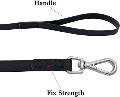 Waterproof Dog Training Leash 50FT 30FT 15FT 10FT 5FT Heavy Duty Recall Long Lead for Large Medium Small Dogs (5FT, Black)