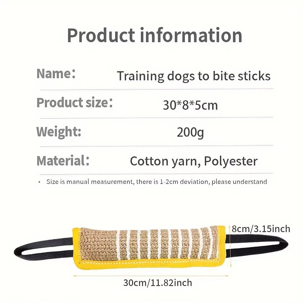 1Pc Durable Jute Dog Chew Toy - Bite-Resistant Teething Stick for Puppies & Adult Dogs, Natural Pet Dental Health Care Pet Toys