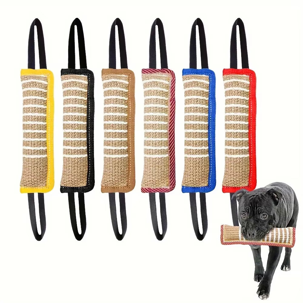 1Pc Durable Jute Dog Chew Toy - Bite-Resistant Teething Stick for Puppies & Adult Dogs, Natural Pet Dental Health Care Pet Toys