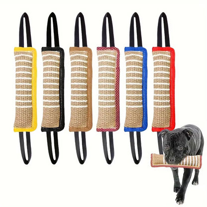 1Pc Durable Jute Dog Chew Toy - Bite-Resistant Teething Stick for Puppies & Adult Dogs, Natural Pet Dental Health Care Pet Toys